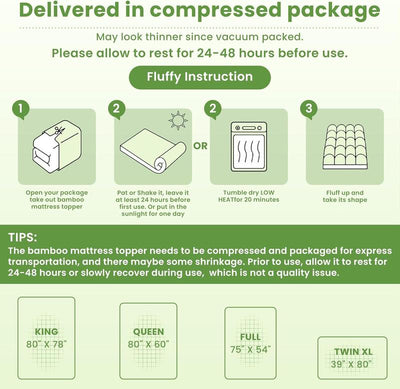 Sun&Moss™ Pure Bamboo Mattress Topper