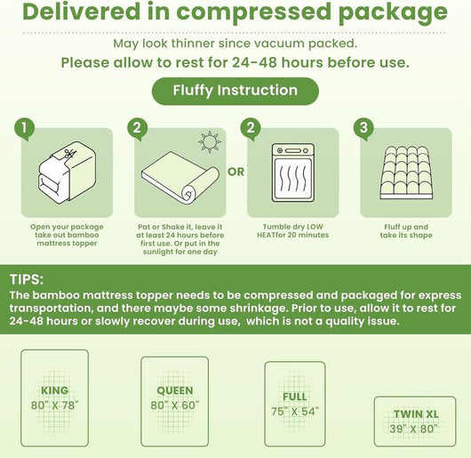 Sun&Moss™ Pure Bamboo Mattress Topper